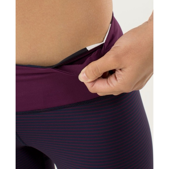 Lululemon Run: For Your Life Crop Hyper Stripe Plum/Pow Stripe Angel Wing 4 - Picture 5 of 9